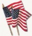 12 x 18" USA No-Fray Stick Flags