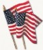 8 x 12" USA No-Fray Stick Flags