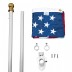 5' Spinning American Flag Set - White
