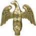 7'' Gold Metal Perched Eagle Top with Ferrule